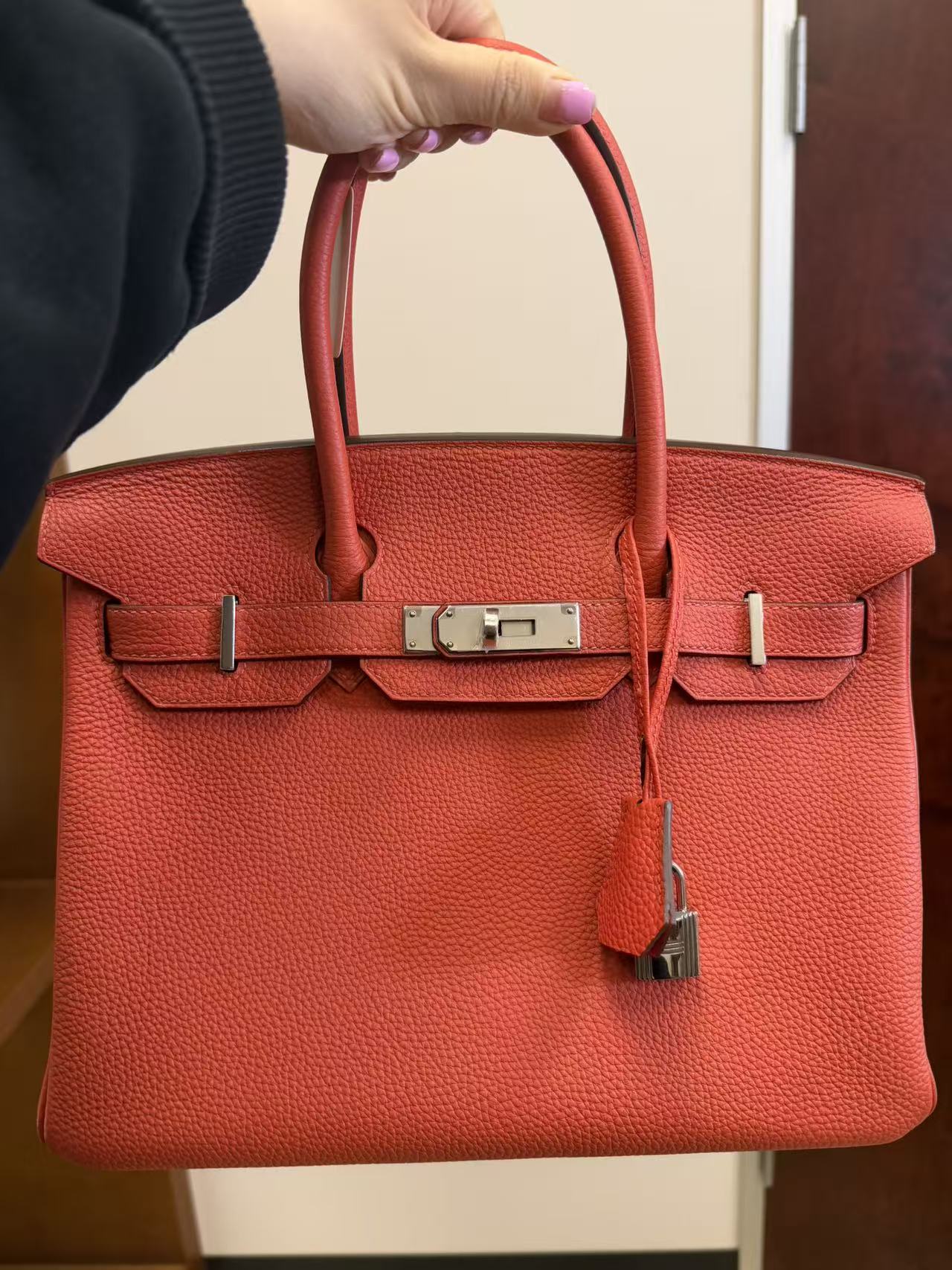 HERMES Birkin 30 Rouge Pivoine