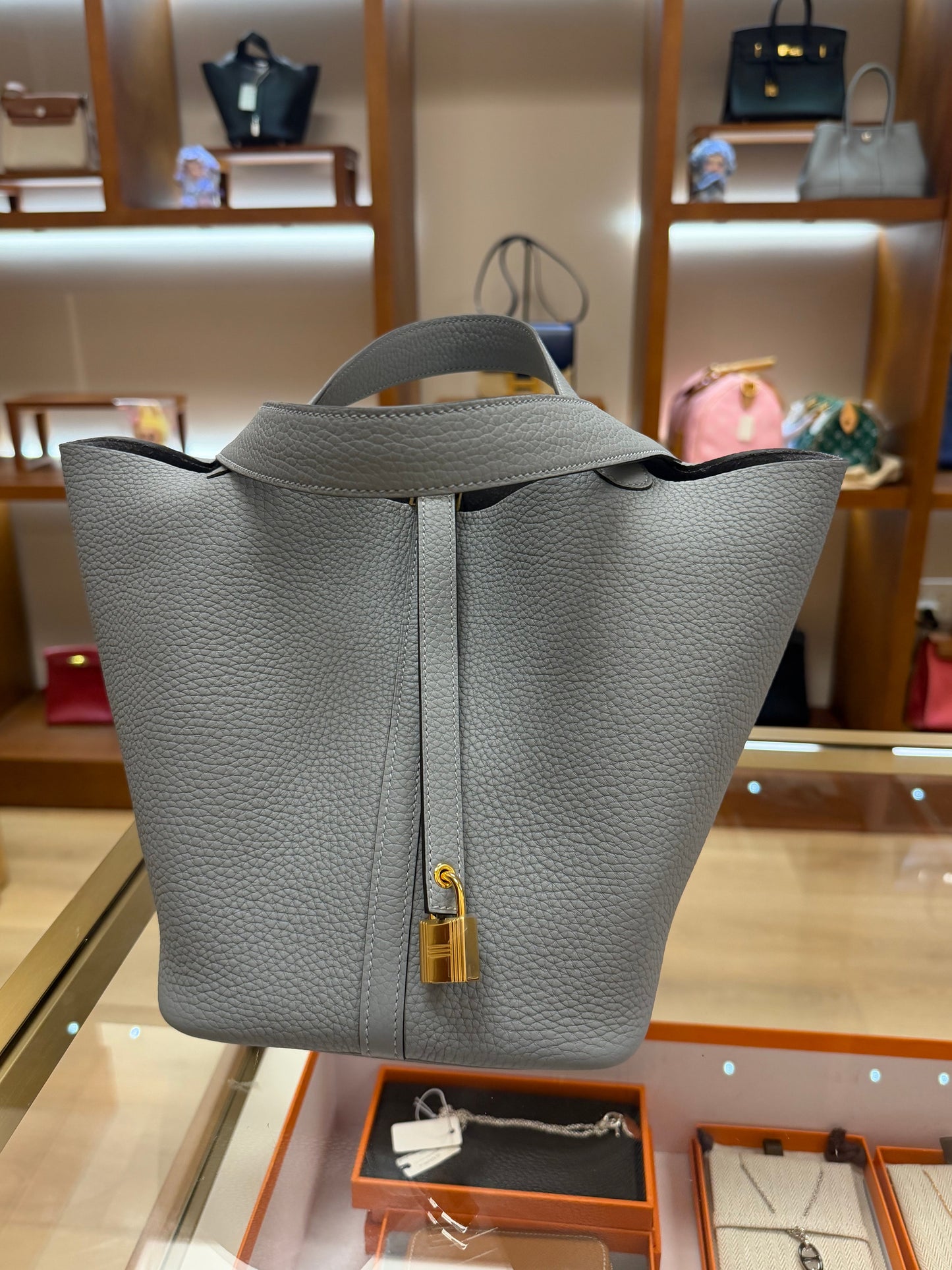HERMES Picotin 22 Gris Pantin