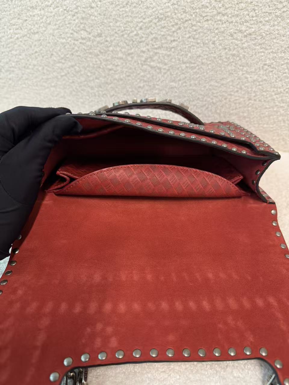 CHRISTIAN DIOR J'ADIOR FLAP BAG STUDDED EMBOSSED LEATHER MEDIUM