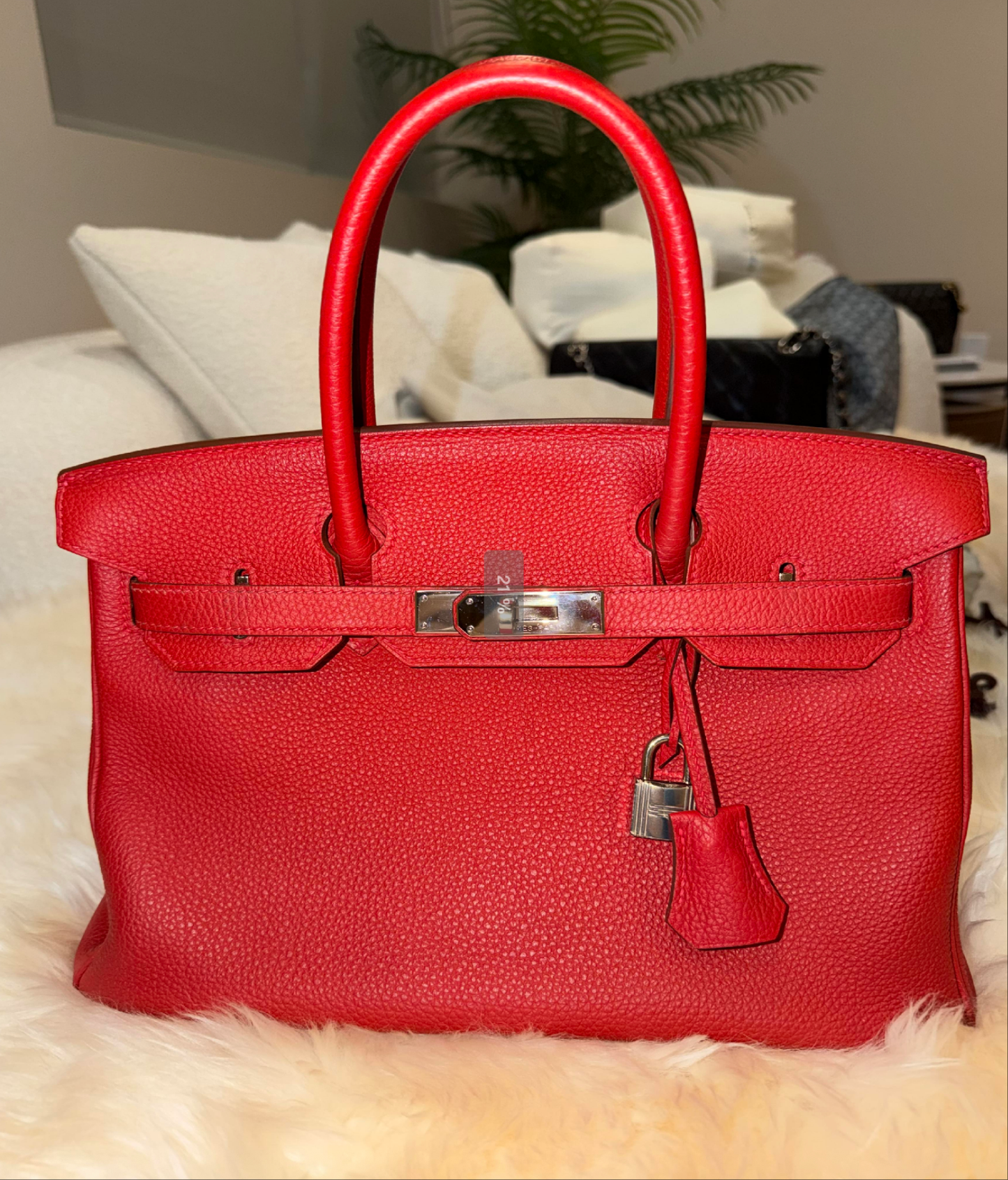 HERMES Rouge Casaque Birkin 30