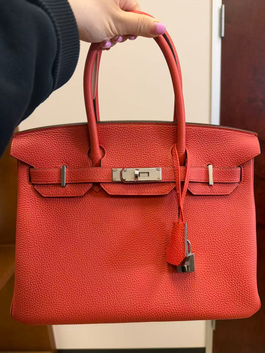 HERMES Birkin 30 Rouge Pivoine