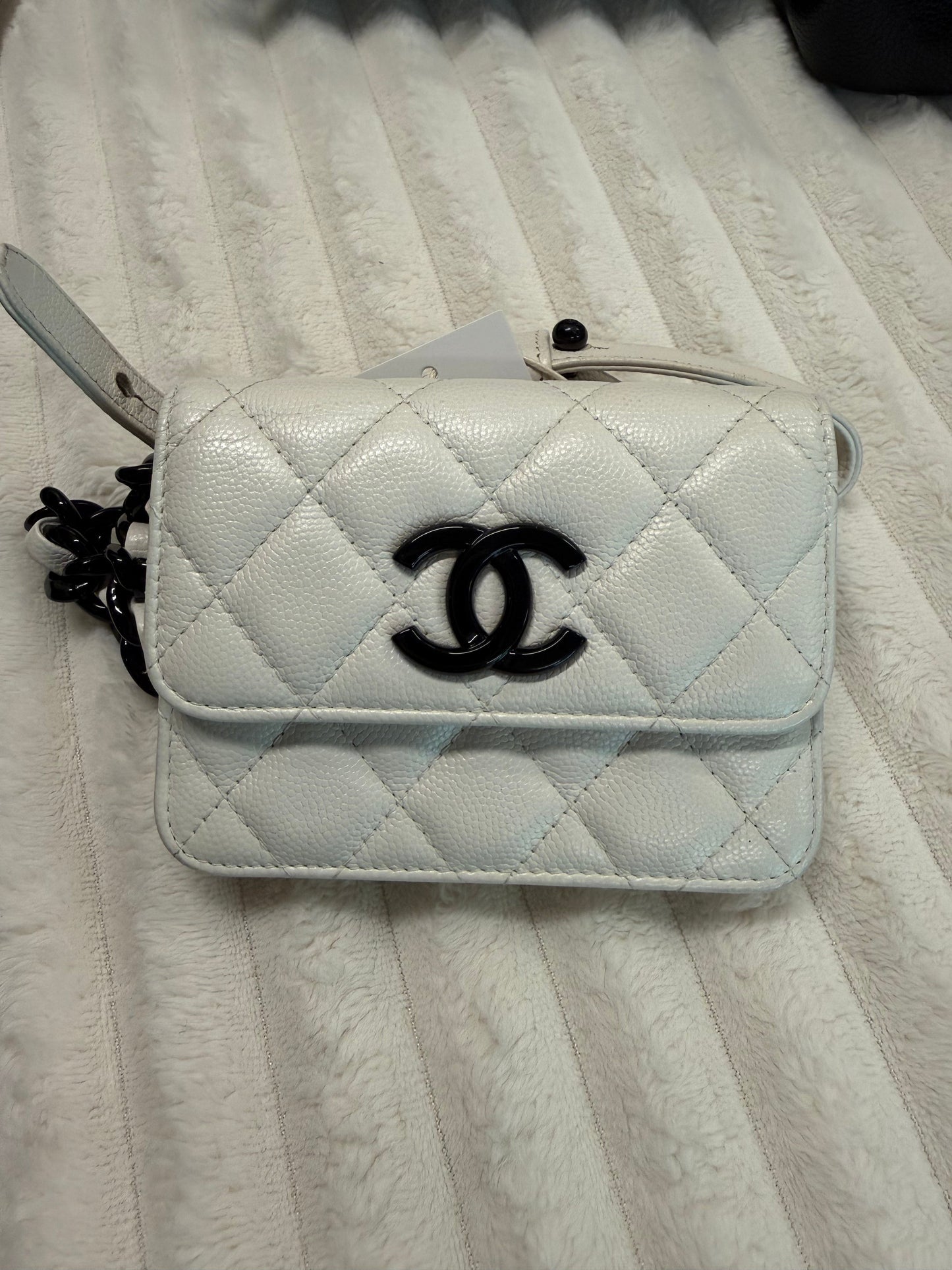 Chanel quilted caviar leather waist bag