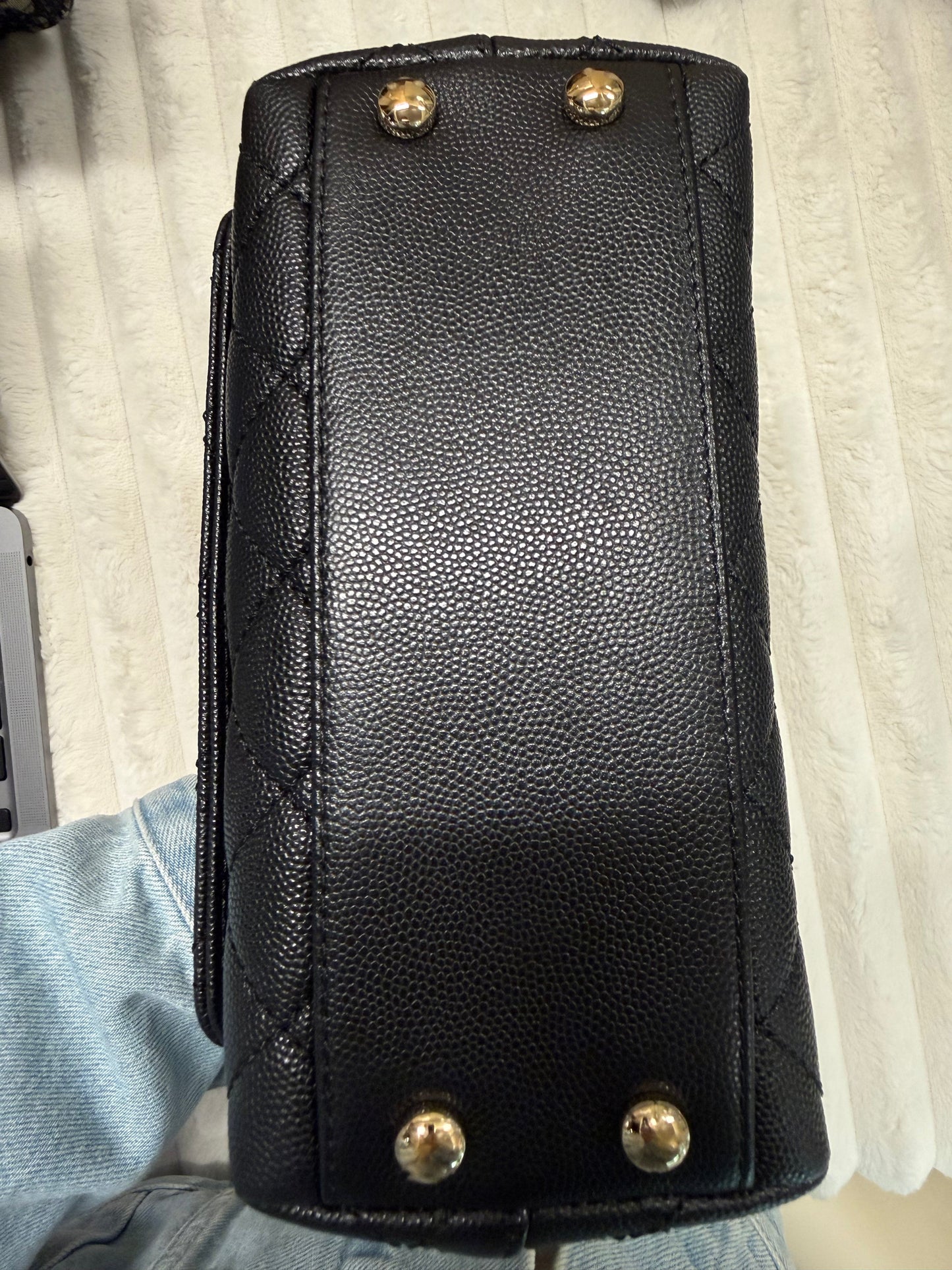 Chanel Caviar Quilted Extra Small  Coco Handle Flap Black