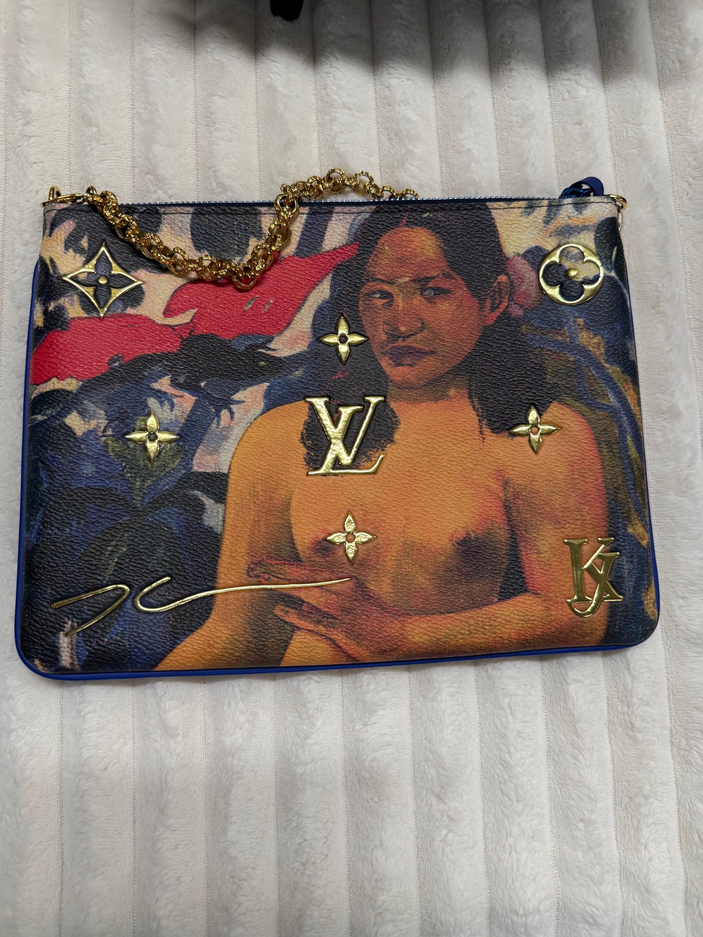 Louis Vuitton Pochette Clutch Limited Edition Jeff Koons Gauguin Print Canvas