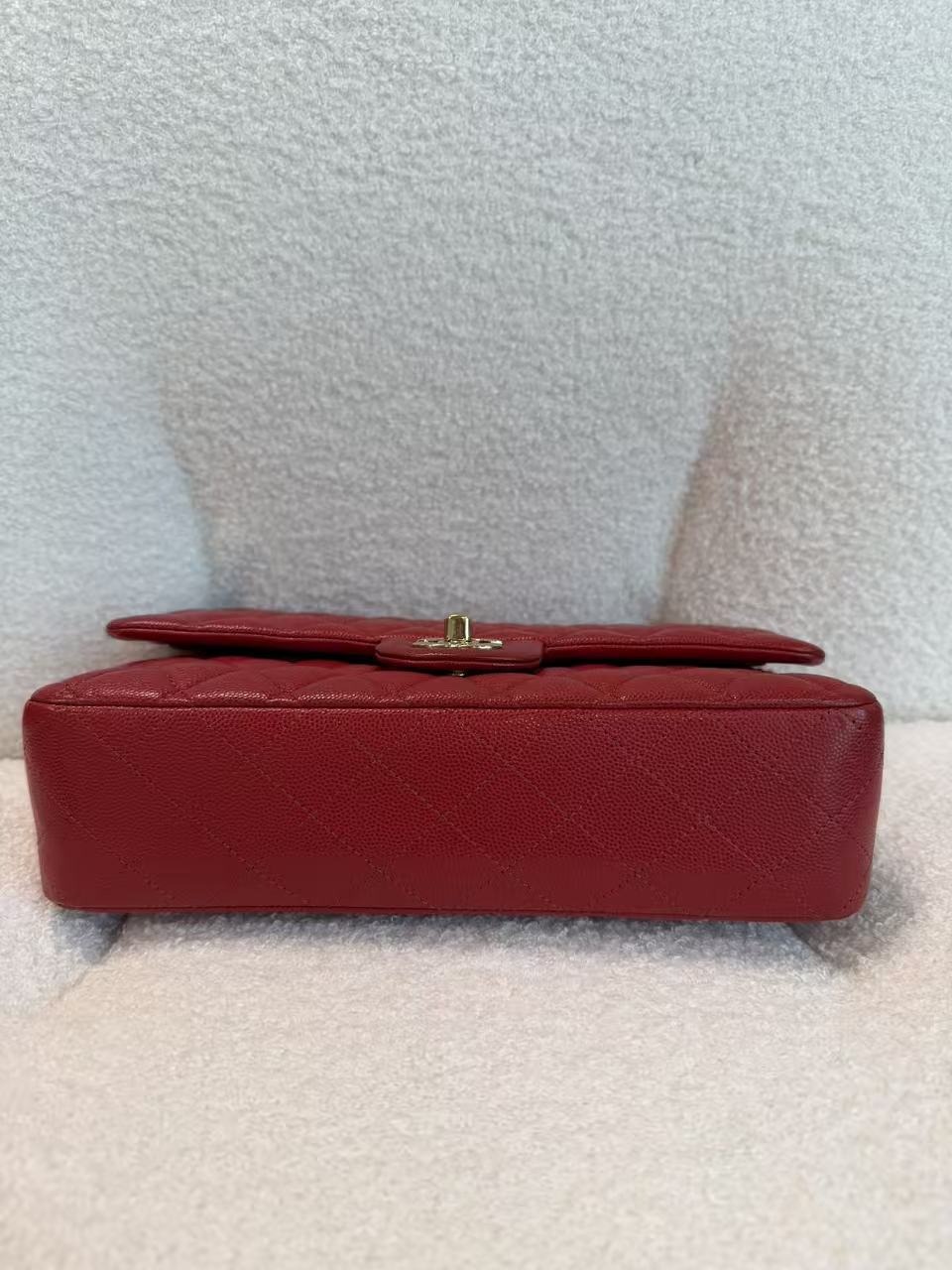 CHANEL CLASSIC DOUBLE FLAP QUILTED MEDIUM RED GOLD
